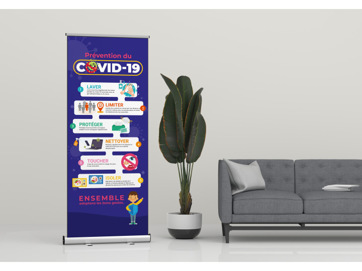 Rollup gestes barrières COVID